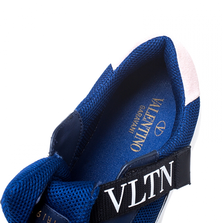 Valentino Multicolor Mesh And Leather VLTN Heroes Velcro Strap 
