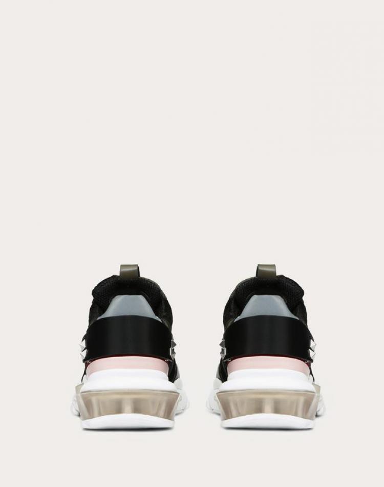 Pre Owned Valentino Multicolor Fabric and Leather Camouflage Bounce Low-Top Sneakers Size 37