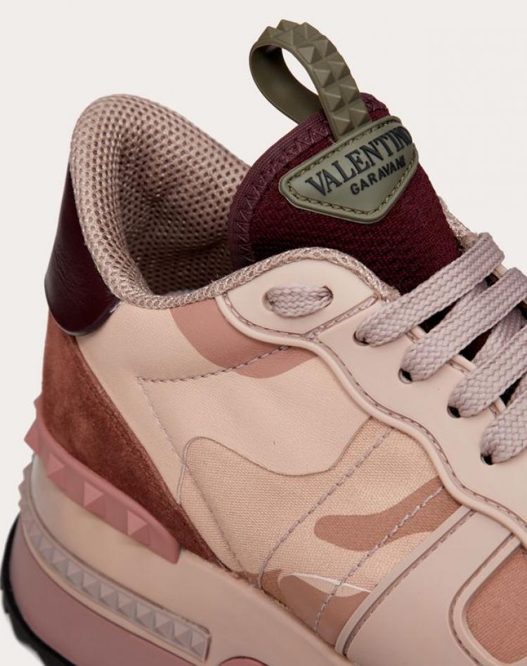 مملوكة مسبقًا Valentino Multicolor Fabric and Leather Camouflage Rockrunner.Up Platform Sneakers Size 37