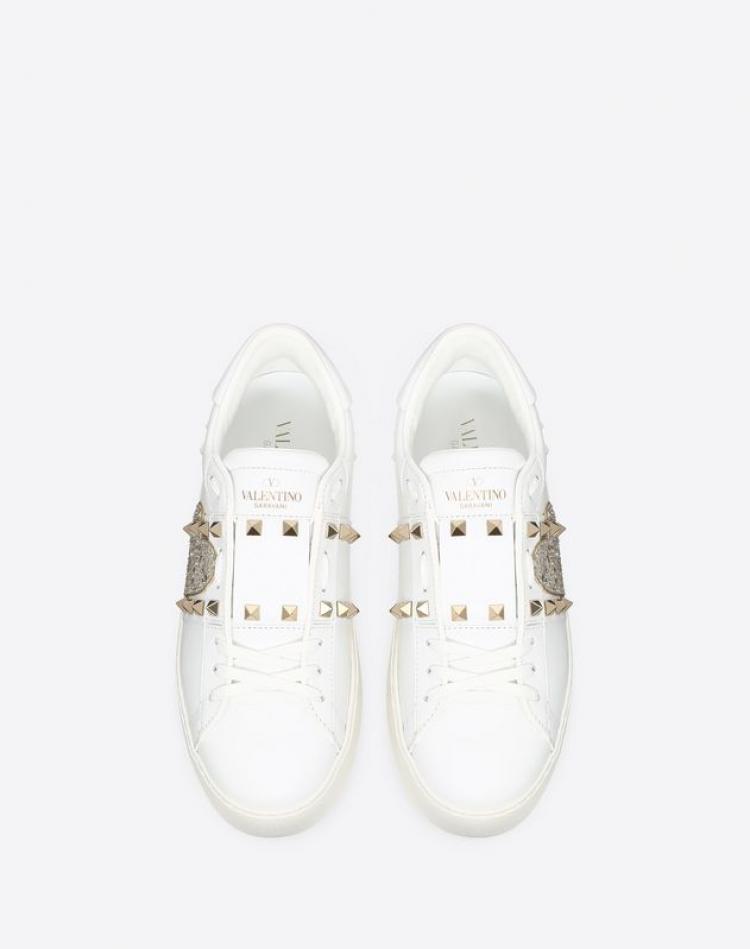 Valentino White Heart Embroidered 