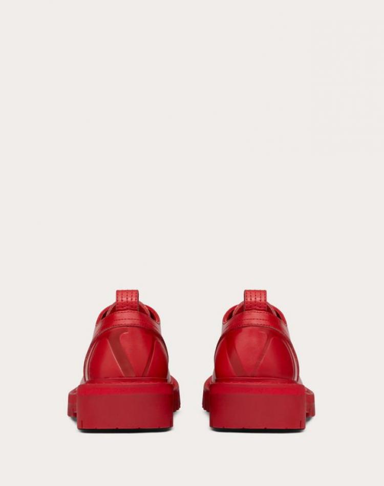 Pre Owned Valentino Rouge Pur Leather VLOGO Detail Derby Size 39