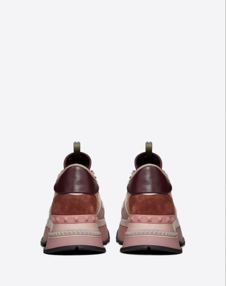 Pre Owned Valentino Multicolor Fabric and Leather Camouflage Rockrunner.Up Platform Sneakers Size 37.5