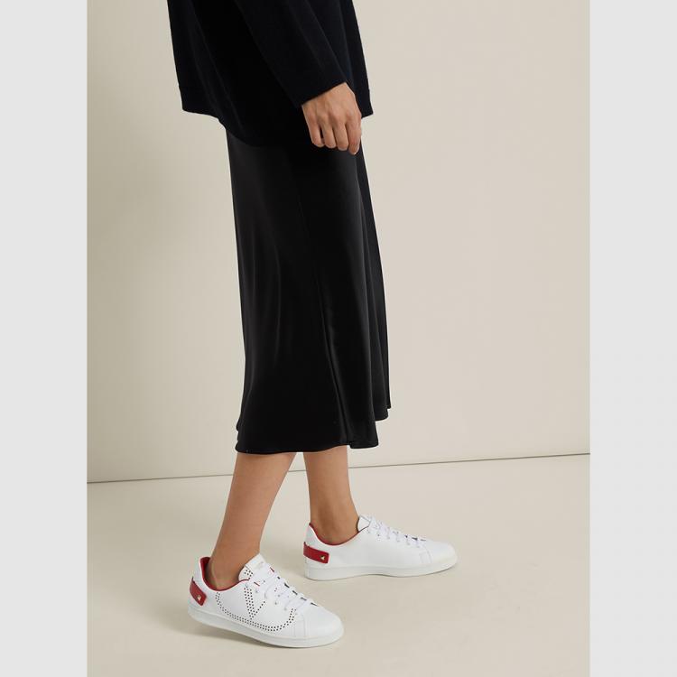 مملوكة مسبقًا  Valentino Garavani White V-Logo Leather Sneakers Size IT 37