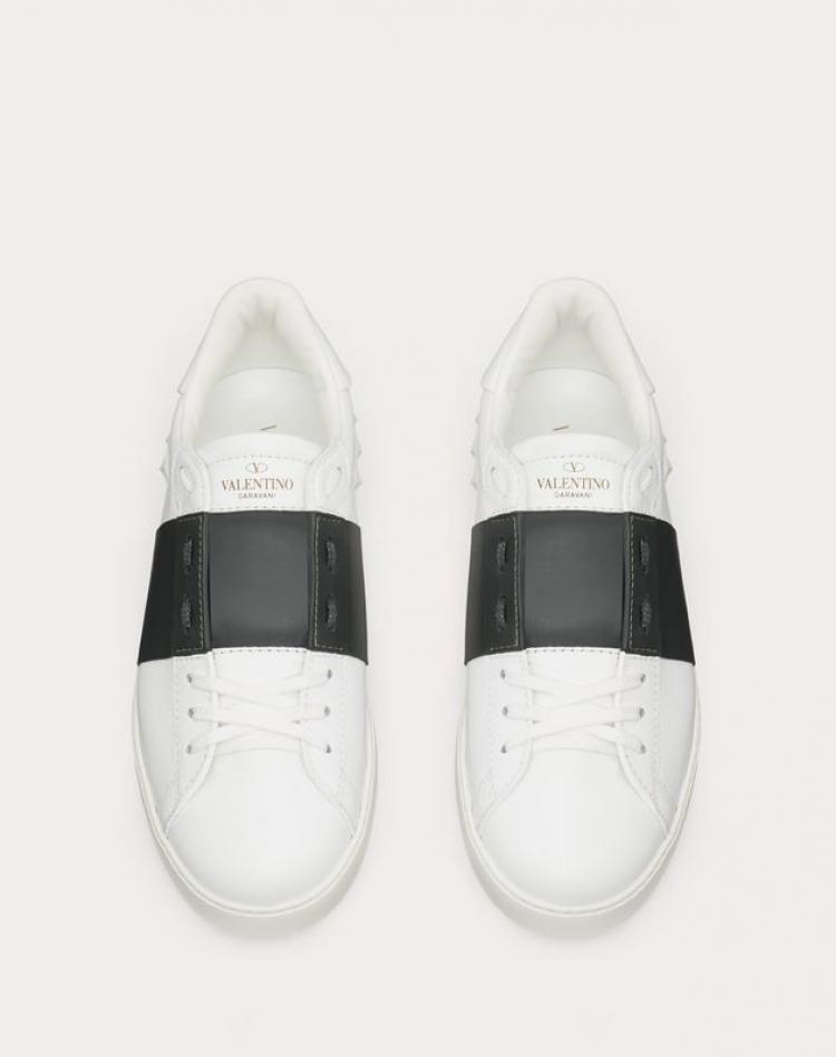 Pre Owned Valentino Two Tone Leather Open Sneakers Size 43.5