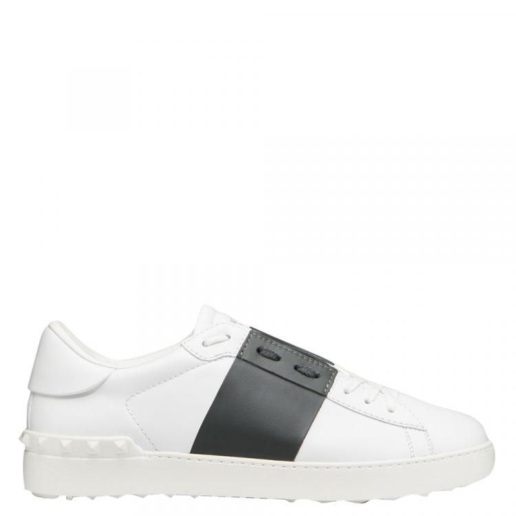 Pre Owned Valentino Two Tone Leather Open Sneakers Size 43