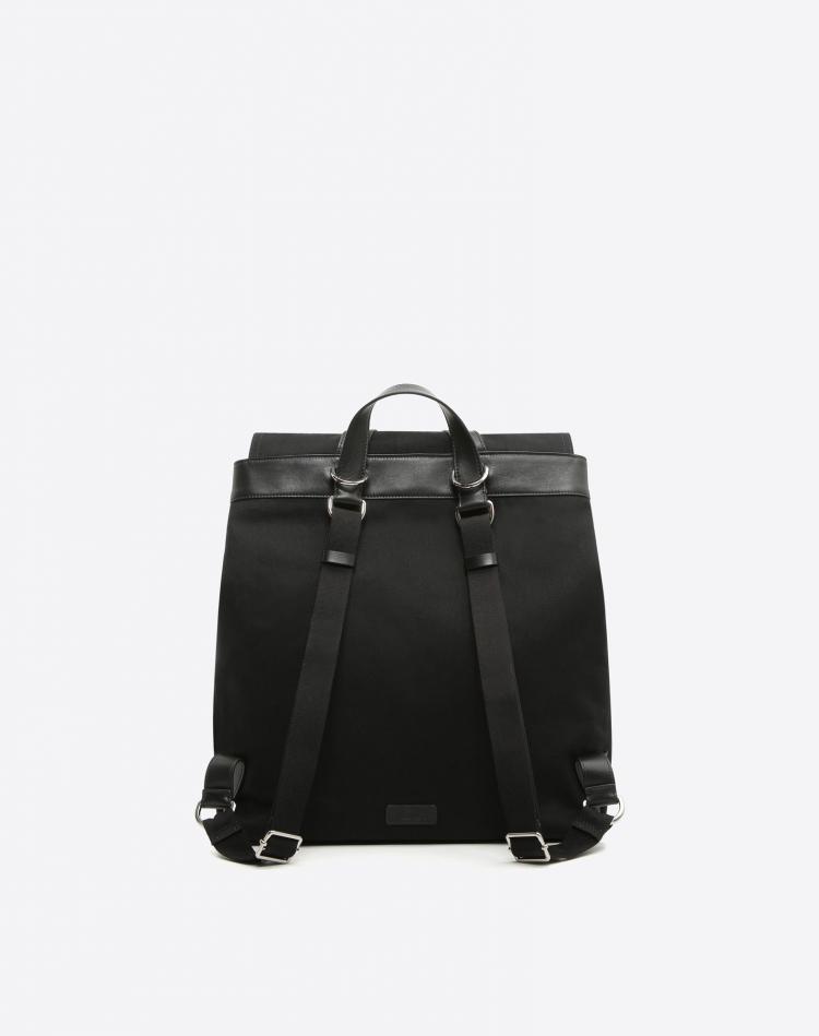 Pre Owned Valentino Black Canvas V Sign Backpack