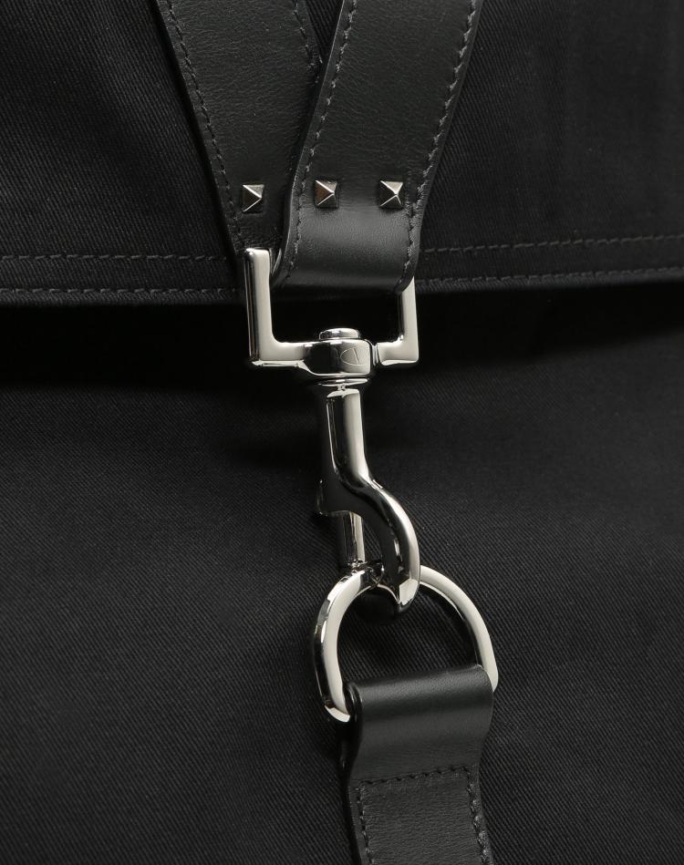 Pre Owned Valentino Black Canvas V Sign Backpack