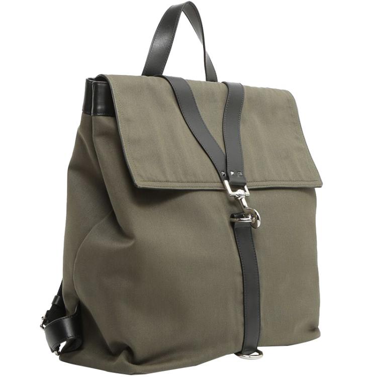 Pre Owned Valentino Army Green/Nero Canvas V Sign Backpack