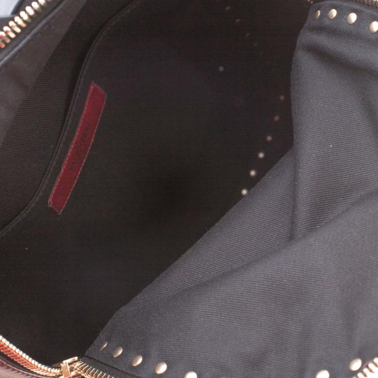 Pre Owned Valentino Black Leather Rockstud Backpack