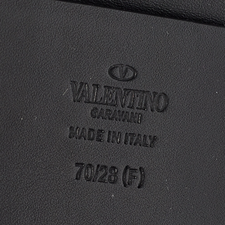 Pre Owned Valentino Brown/Black Leather VLogo Buckle Waist Belt 70 CM