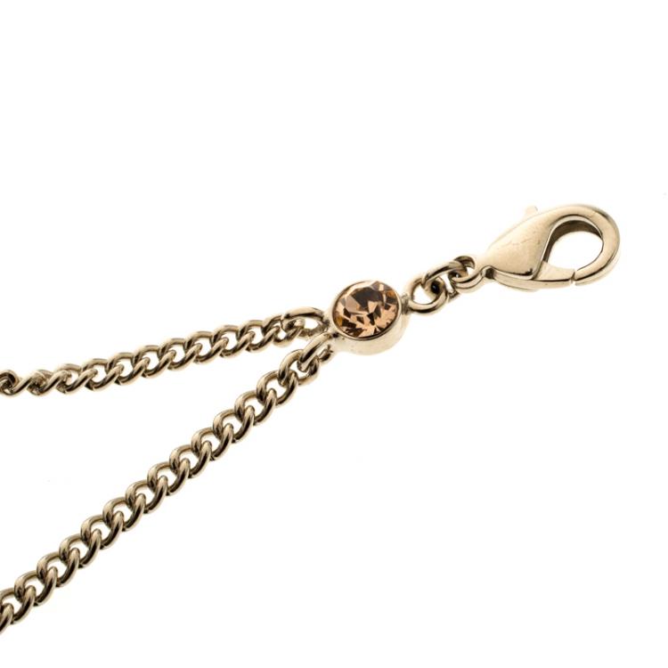 Pre Owned Valentino Multicolor Geometric Beaded Gold Tone Bracelet