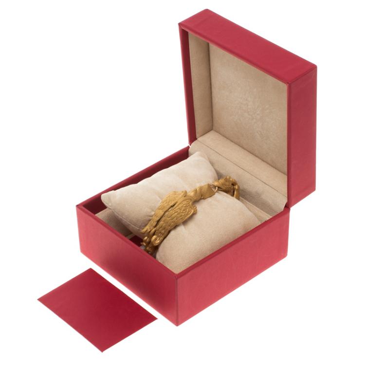 Pre Owned Valentino Gryphon Gold Tone Cuff Bracelet 17cm