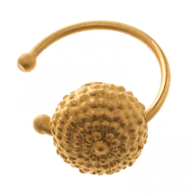 Pre Owned Valentino Set of 5 Multi Shell Gold Tone Adjustable Rings 