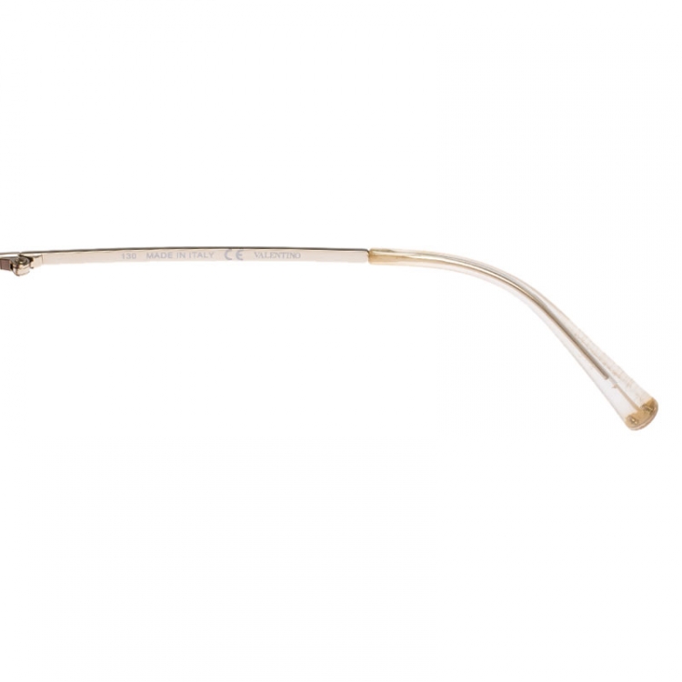 Pre Owned Valentino Rose Pink/ Brown Gradient V108S Rectangular Sunglasses