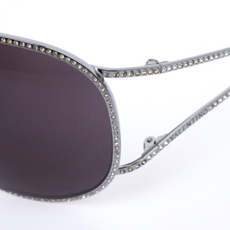 Pre Owned Valentino Embellished Women Aviators