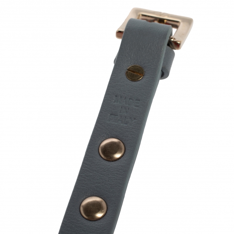 Pre Owned Valentino Light Blue Leather Rockstud Bracelet