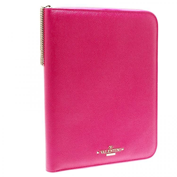 Pre Owned Valentino Pink Leather iPad Case 