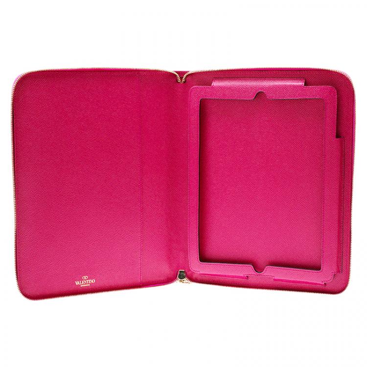 Pre Owned Valentino Pink Leather iPad Case 