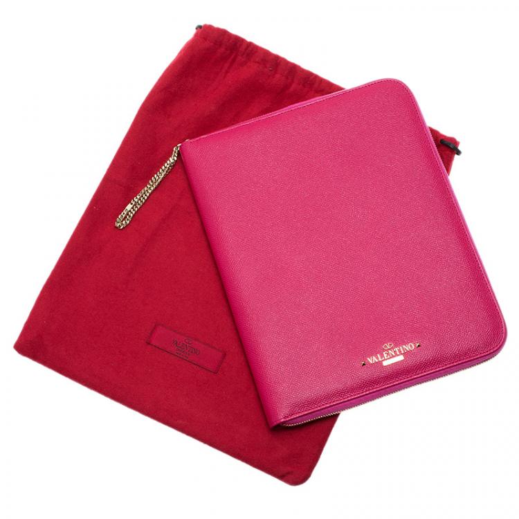 Pre Owned Valentino Pink Leather iPad Case 