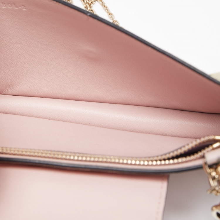 Pre Owned Valentino Light Pink Leather Rockstud Flap Phone Case with Chain