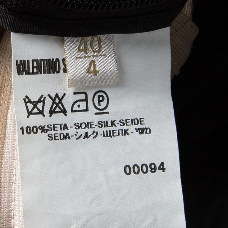 Pre Owned Valentino Black Beaded Silk Strapless Gown S