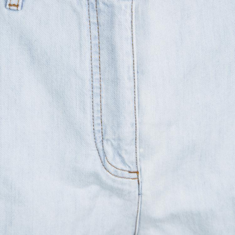 Pre Owned Valentino Blue Light Wash High Waist Denim Shorts S