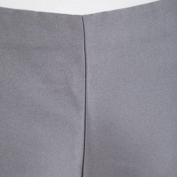 Pre Owned Valentino Grey Silk Blend High Waist Shorts S