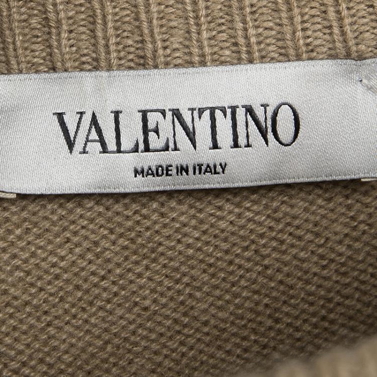 Pre Owned Valentino Brown Cape Style Cashmere Sweater L