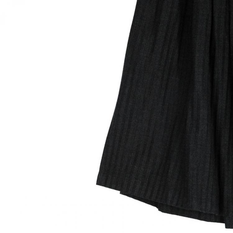 Pre Owned Valentino Grey Pleated Skirt L