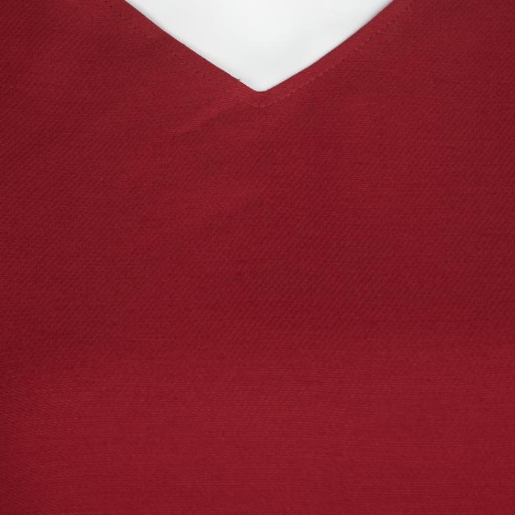 Pre Owned Valentino Red Wool and Silk Long Sleeve Shift Dress M