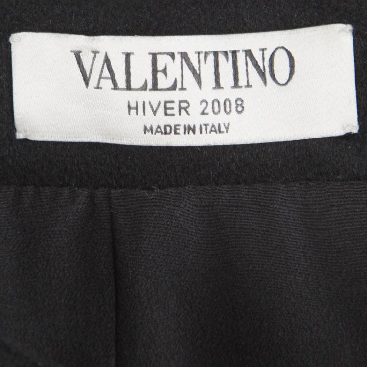 Pre Owned Valentino Black Wool Cashmere Pencil Skirt M