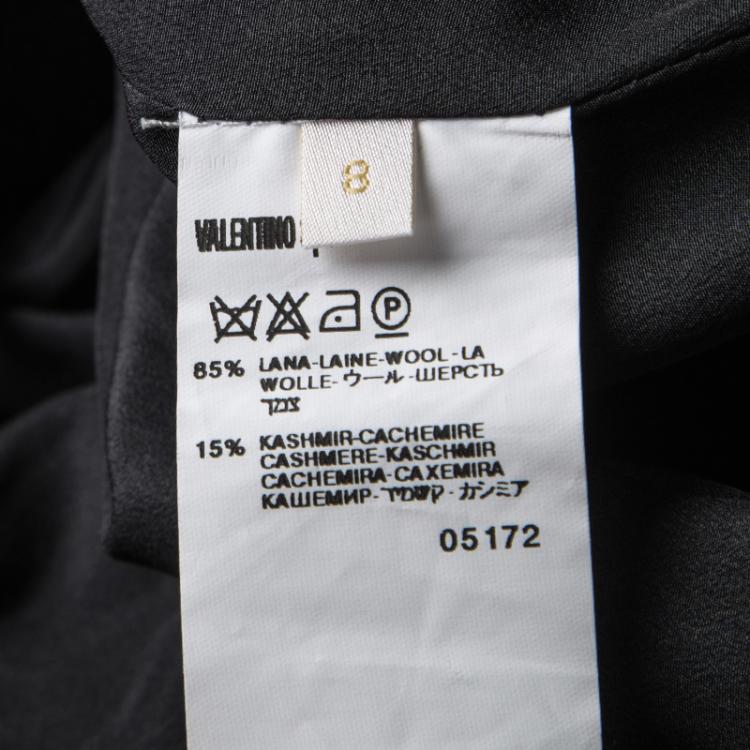 Pre Owned Valentino Black Wool Cashmere Pencil Skirt M