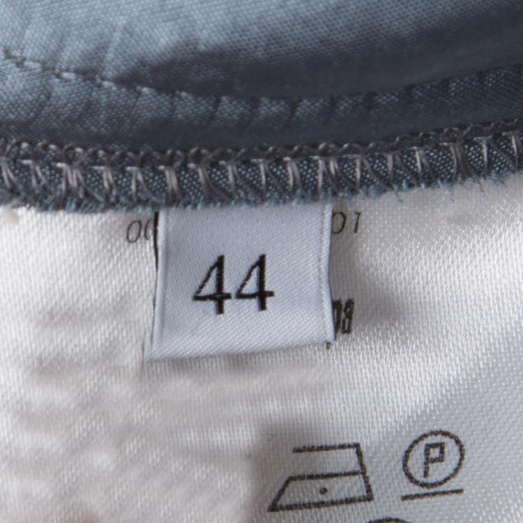Pre Owned Valentino Grey Drawstring Waist Detail Silk Pants M