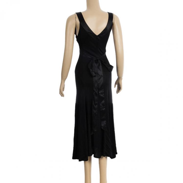 Pre Owned Valentino V Neck Stretch Dress S