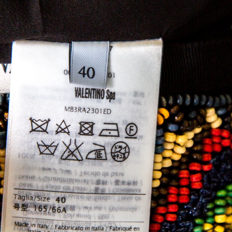 Pre Owned Valentino Multicolor Lurex Embroidered Beaded Mini Skirt S