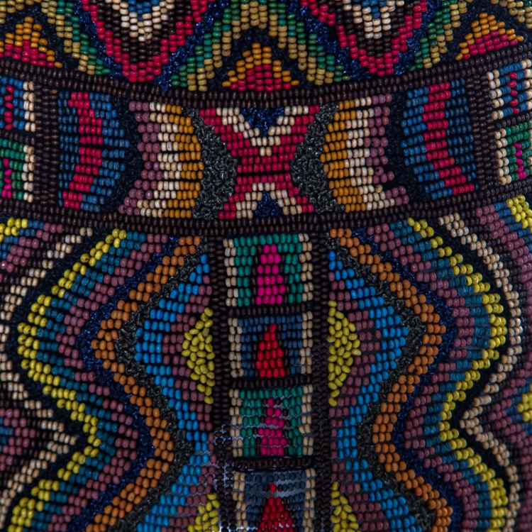 Pre Owned Valentino Multicolor Lurex Embroidered Beaded Mini Skirt S