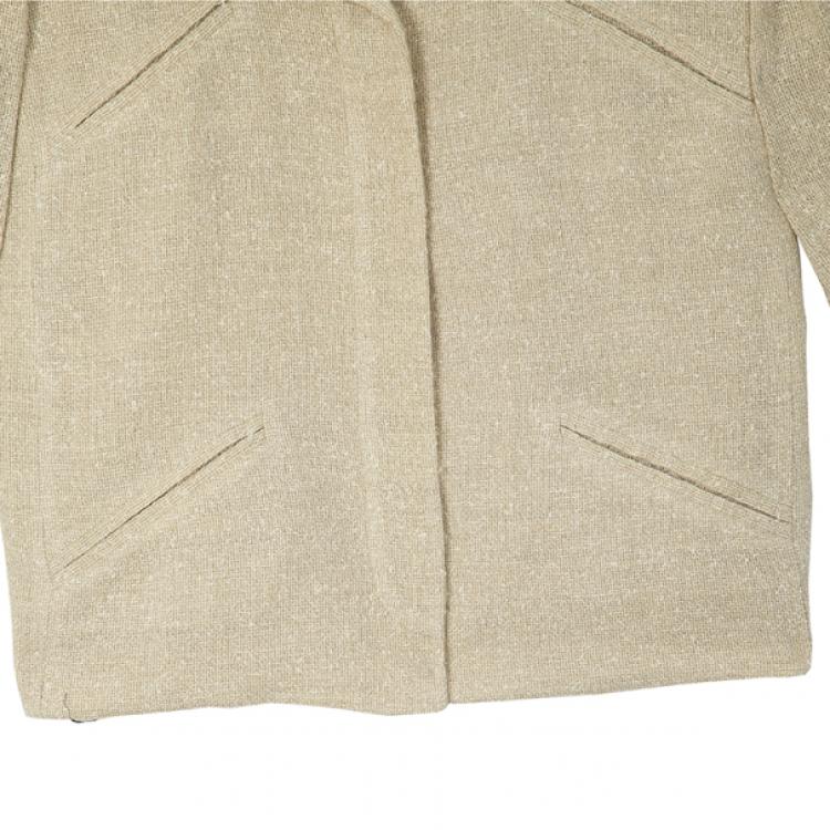 Pre Owned Valentino Linen Cream Skirt Suit L