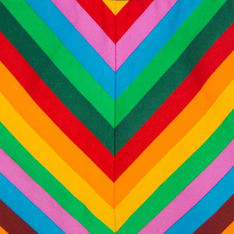 Pre Owned Valentino Multicolor Rainbow Chevron Striped Cotton Baladera Shorts S