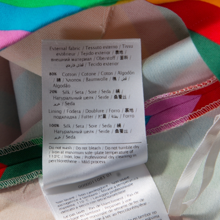 Pre Owned Valentino Multicolor Rainbow Chevron Striped Cotton Baladera Shorts S