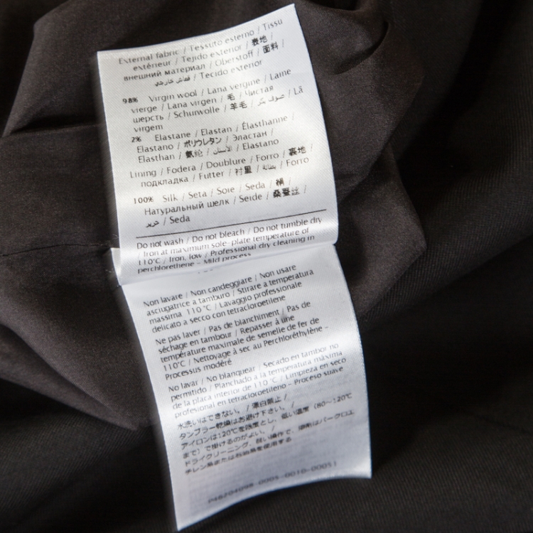 Pre Owned Valentino Black Wool Gabardine Pencil Skirt S