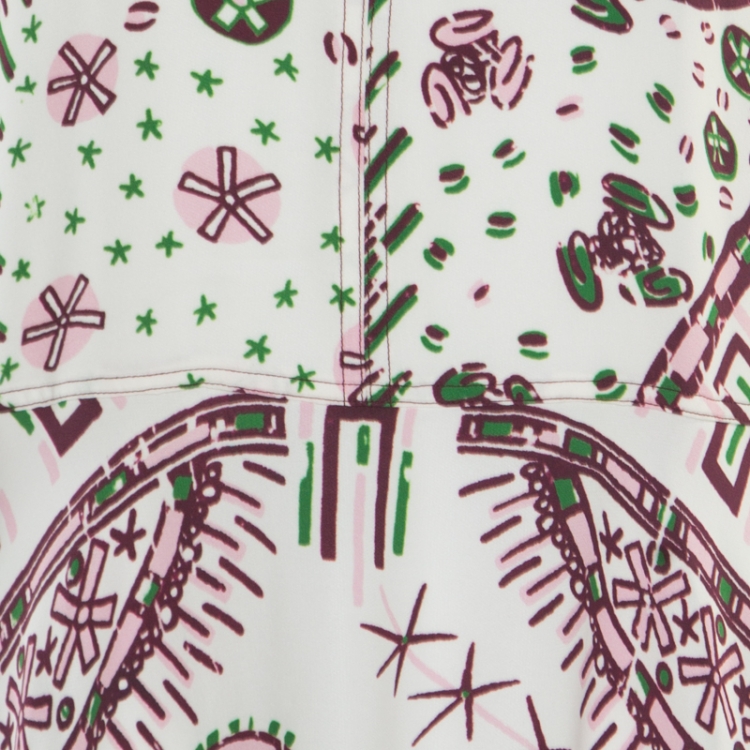 Pre Owned Valentino White Aztec Zandra Leopard Print Crepe Keyhole Neck Maxi Dress M