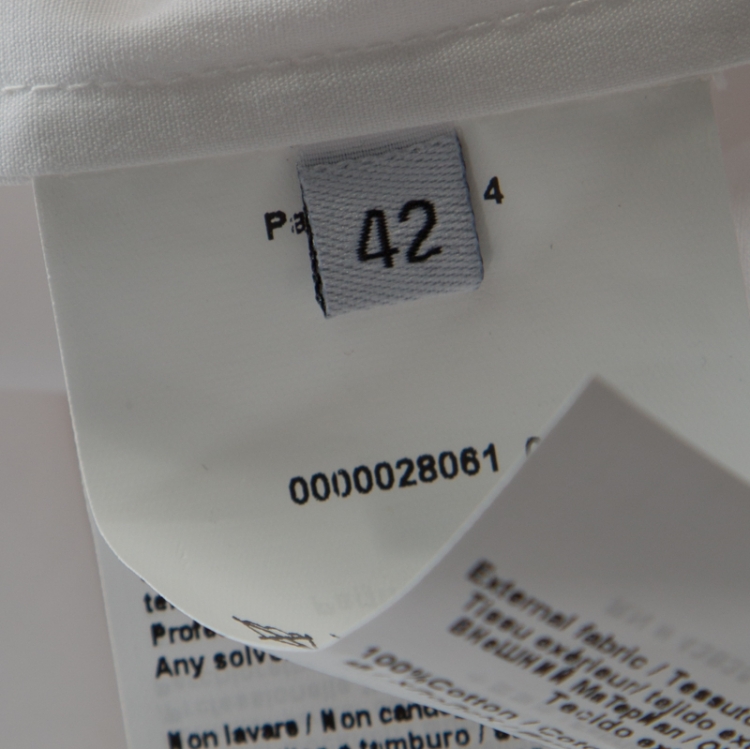 Pre Owned Valentino White Embellished Cotton Long Sleeve Shirt M