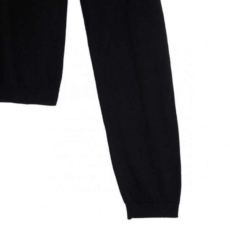 Pre Owned Valentino Rosette Wool Blend Cardigan S