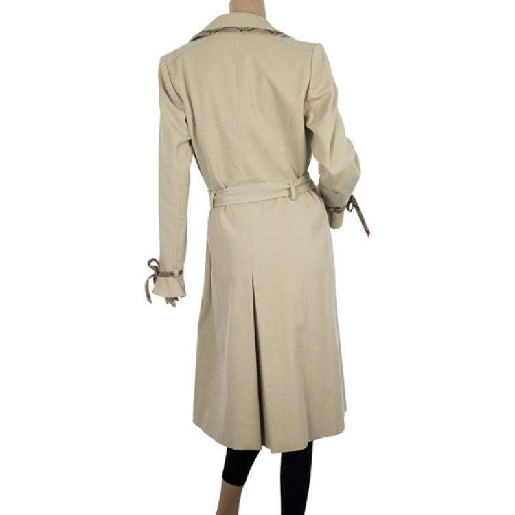 Pre Owned Valentino Trench Coat with Python Trimming L