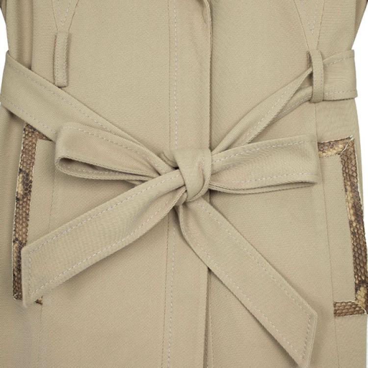 Pre Owned Valentino Trench Coat with Python Trimming L