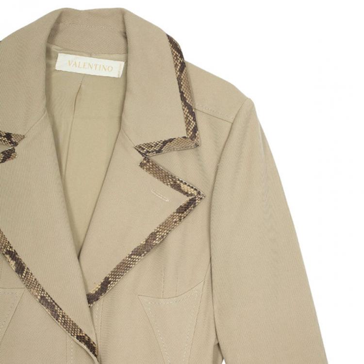 Pre Owned Valentino Trench Coat with Python Trimming L