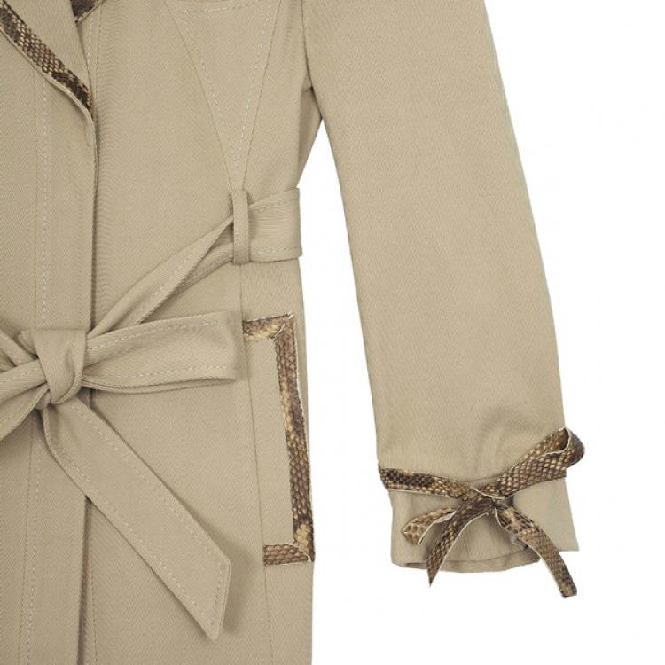 Pre Owned Valentino Trench Coat with Python Trimming L