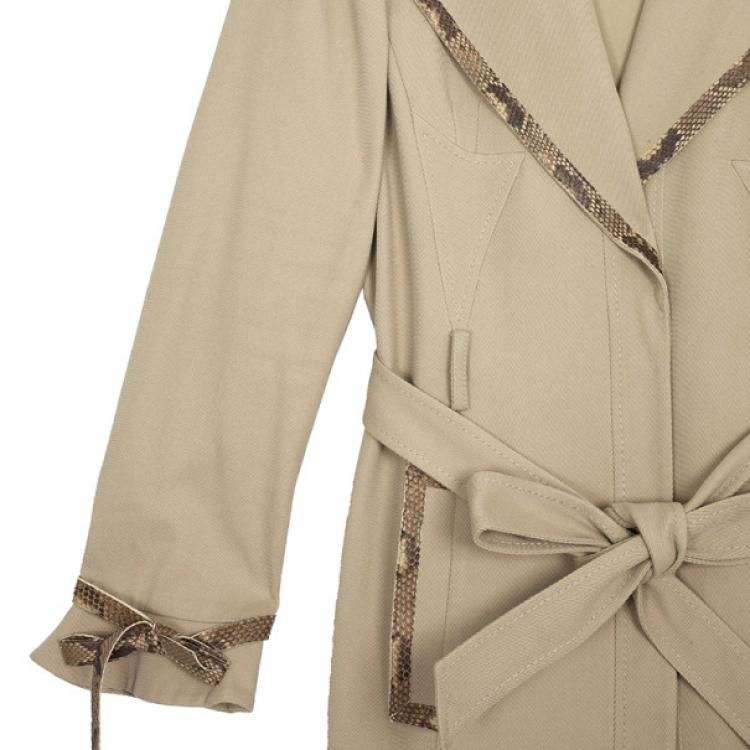 Pre Owned Valentino Trench Coat with Python Trimming L
