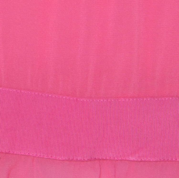 Pre Owned Valentino Red Pink Silk Waist Tie Detail Ruffle V-Neck Blouse S