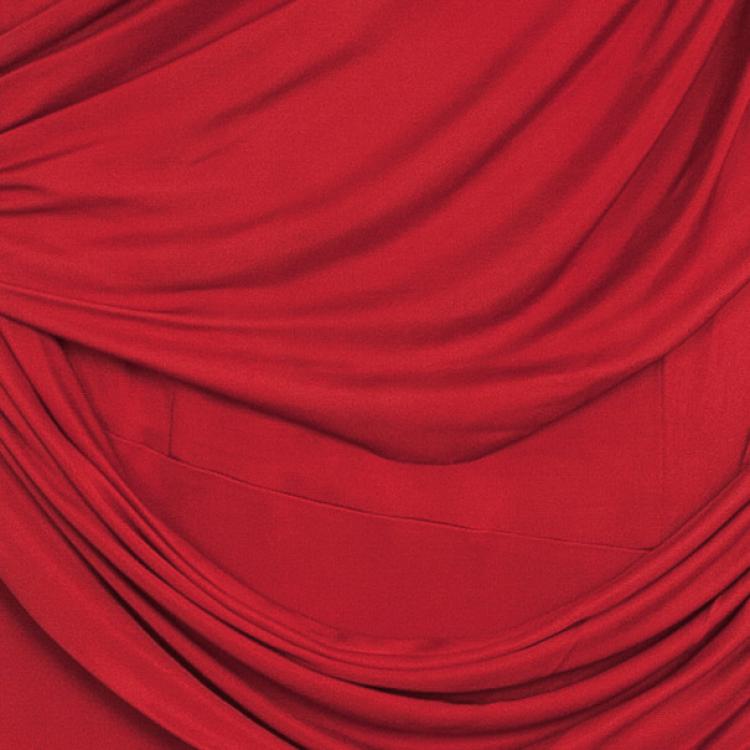 Pre Owned Valentino Red Draped Dress M